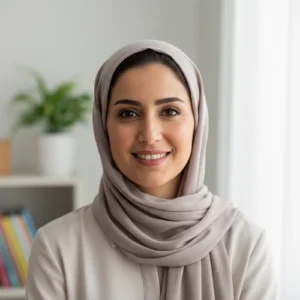 متخصص روانشناسی کودک در تیم اینوا با پوشش حرفه‌ای و مدرن سارا احمدی